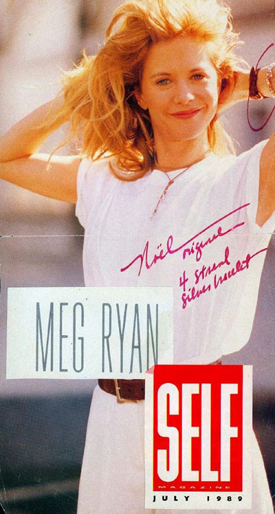 Cover of SELF Magazine in 1989 with Meg Ryan Wearing a Signature Noel 4 Strand Silver and Gold Bracelet