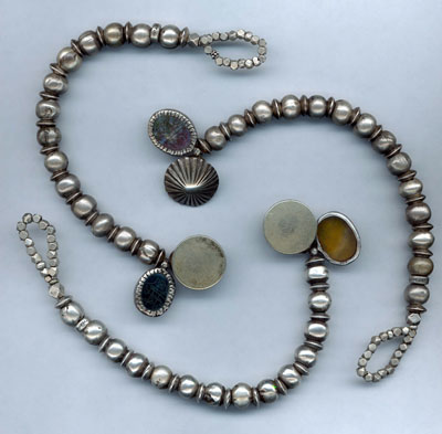 Antique Dowry Silver Bracelets with Stone Charms Antique Dowry Silver Bracelets with Stone Charms