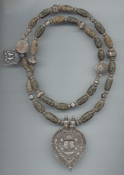 Antique Silver "Vishnu Pada" (Feet of Krishna), Rajasthan, India with Old Granite Stones, Mali, West Africa, Antique and Contemporary Silver, India Antique Silver "Vishnu Pada" (Feet of Krishna), Rajasthan, India with Old Granite Stones, Mali, West Africa, Antique and Contemporary Silver, India